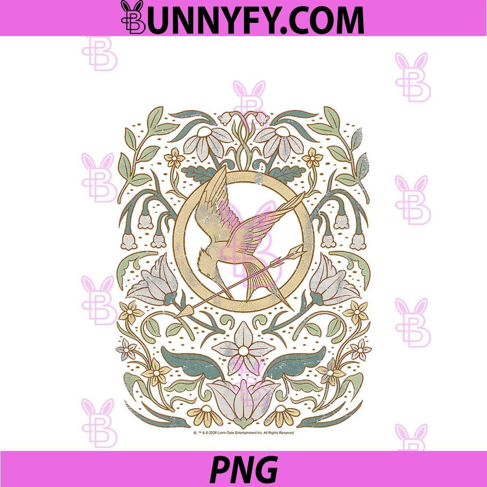 Mockingjay PNG, Florals PNG