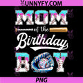 Mom of The Birthday Boy PNG, Baseball Ice Cream Drip Matching PNG