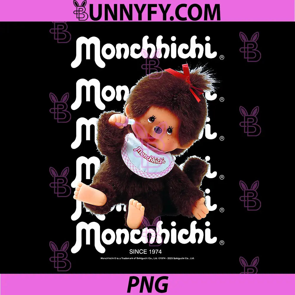 Monchhichi Cute PNG, Thumbs Up Fluffy Little Guy Vintage Photo PNG