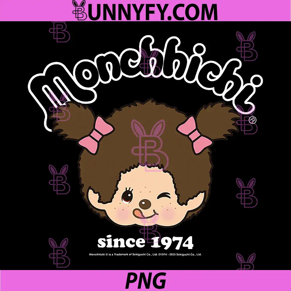 Monchhichi Since 1974 PNG, Happy Little Fluffy PNG