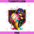 Monkey Funny Animals PNG, Baseball Ice Cream Drip Cool PNG