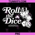 Roll The Dice Monopoly Character PNG, Vintage Board Game Dice Art PNG
