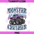 Monster Crusher Vintage Lightning Retro PNG, Monster Truck PNG