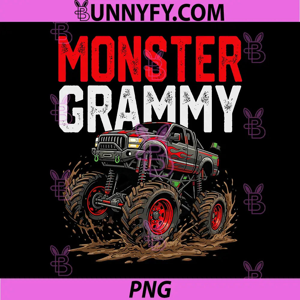 Monster Grammy Monster Truck PNG, Mothers Day Family Matching PNG
