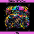 Monster Truck Retro PNG, Monster Truck Colorful Graffiti PNG