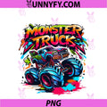 Monster Truck Retro Colorful PNG, Graffiti PNG PNG