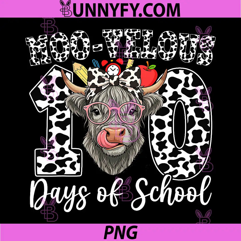 Moo-Velous 100 Days of School PNG, 100th Day of School PNG