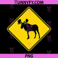 Moose Crossing Sign PNG, Funny Wildlife Road Warning PNG