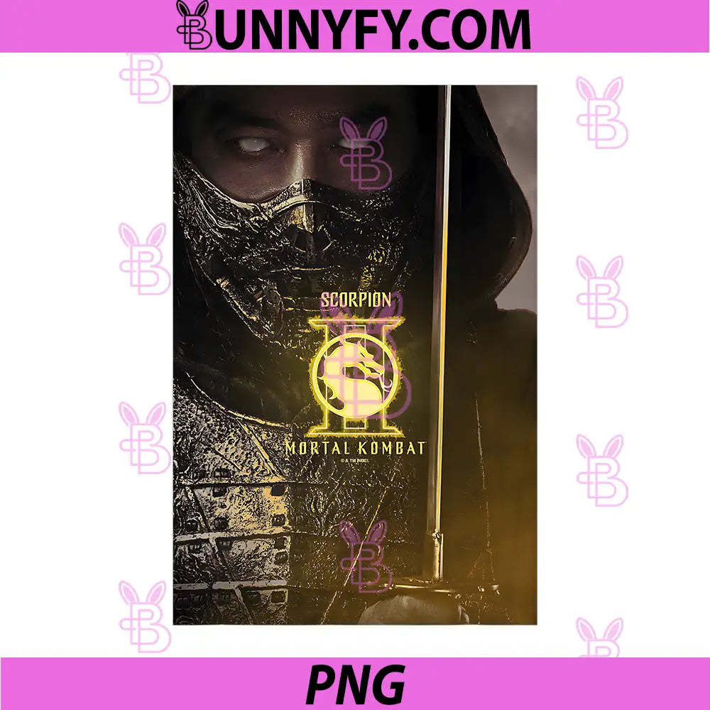 Mortal Kombat 2 PNG, Scorpion Official Character Poster PNG