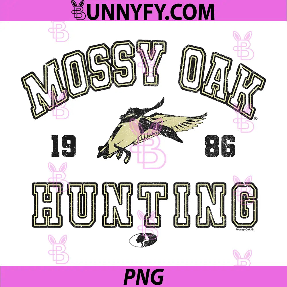 Mossy Oak Hunting 1986 PNG, Vintage Duck Target Logo PNG