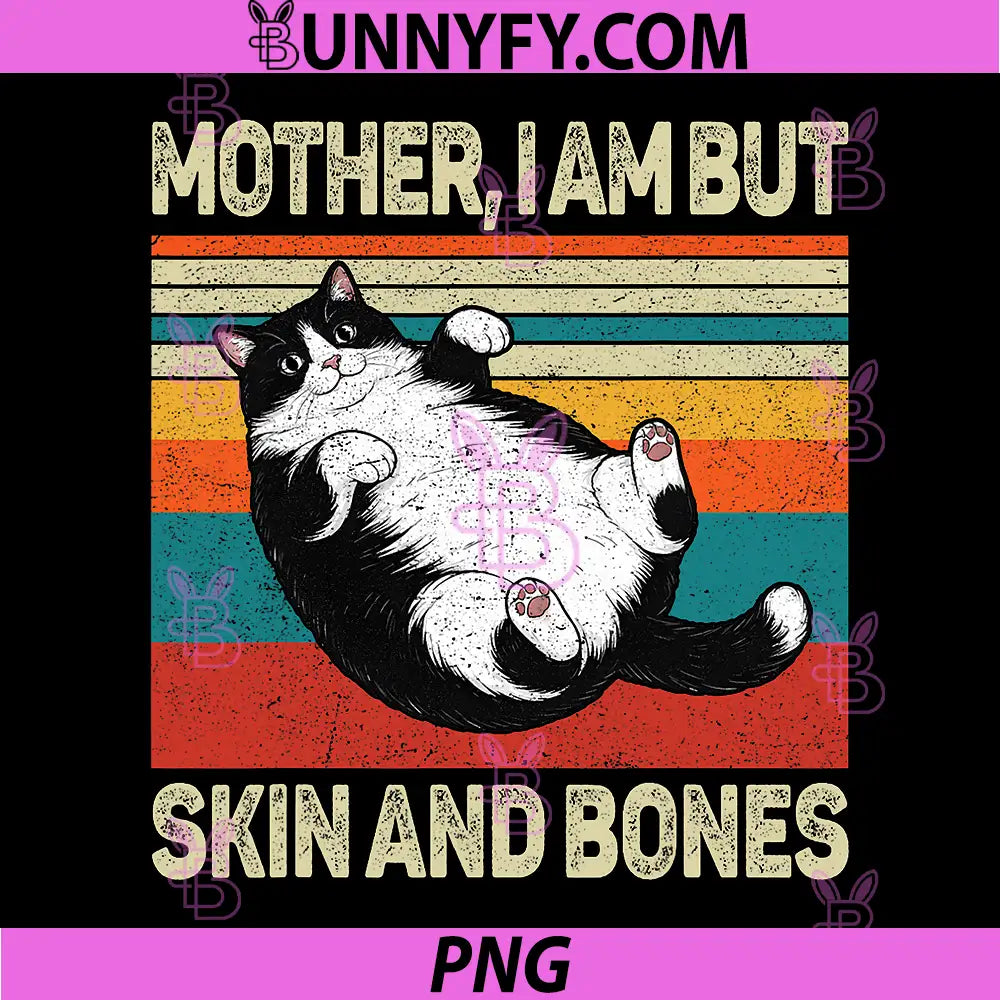 Funny Fat Cat Meme Quote PNG, Skin And Bones Cat Joke PNG