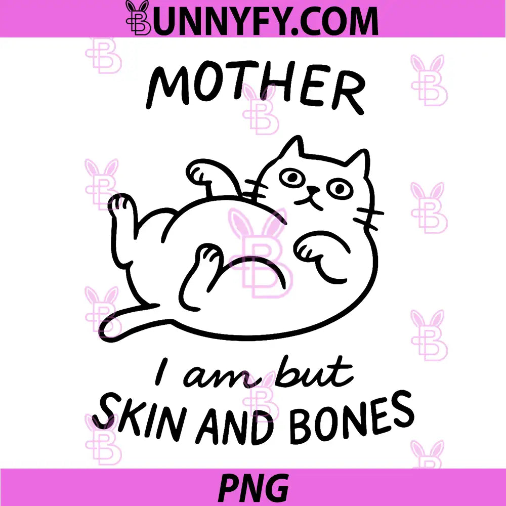 Lazy Overweight Cat Drawing PNG, Mother Skin And Bones PNG