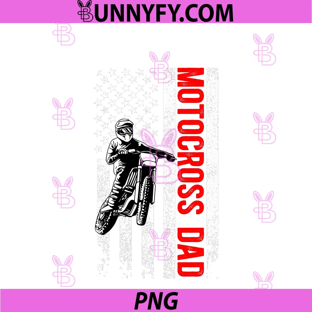 Motocross Dad US Flag PNG, Moto Dad Of A Motocross Rider Father PNG