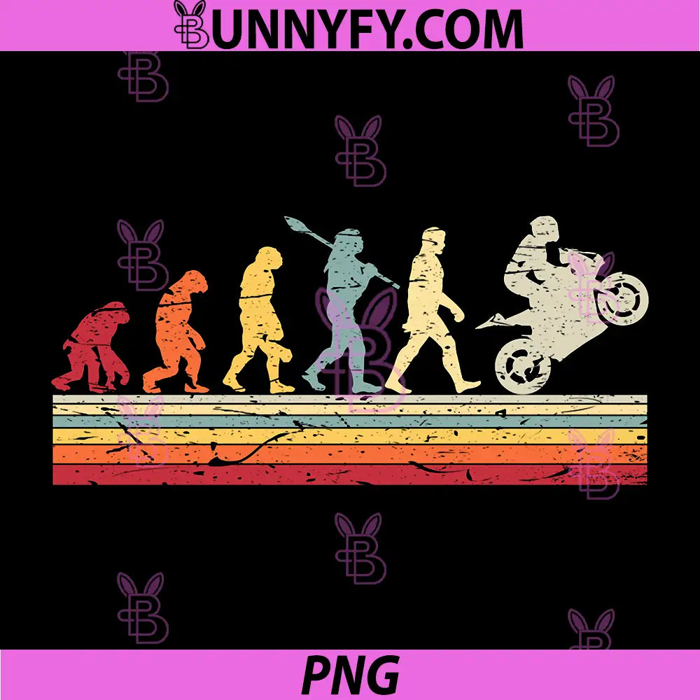 Motorcycle Evolution of Human PNG, Vintage Biker Motorcyclist PNG