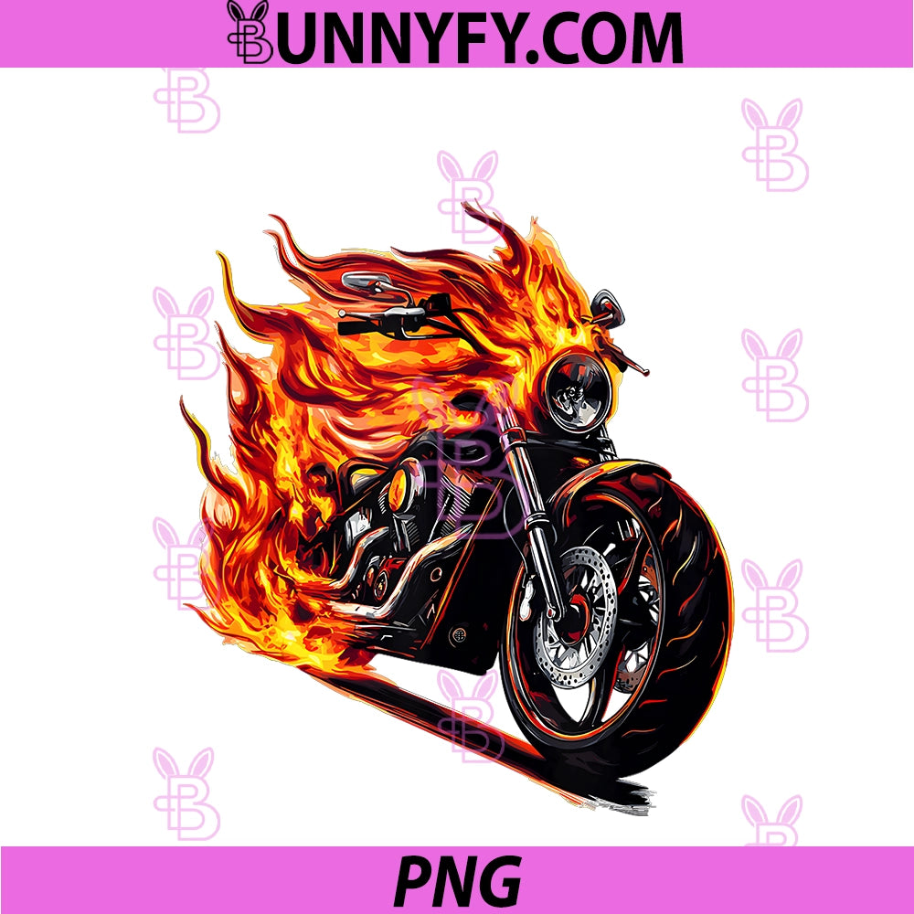 Motorcycle PNG, With Flames PNG