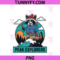 Mountain Explorer PNG, Raccoon Hiking Adventure Graphic PNG