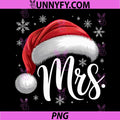 Mrs Christmas Santa Hat PNG, Couples Matching Holiday PNG