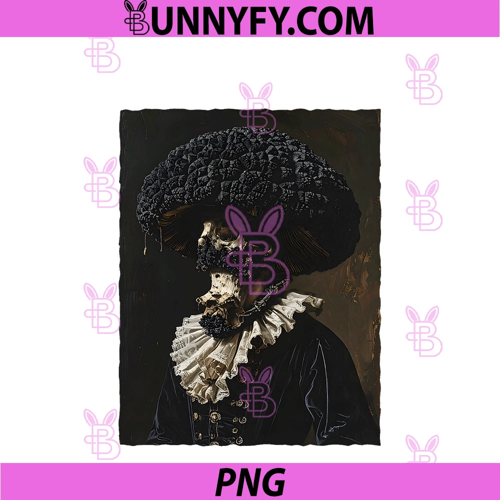 Mushroom Skull Victorian Gothic Art Dark PNG, Academia Surrealism PNG