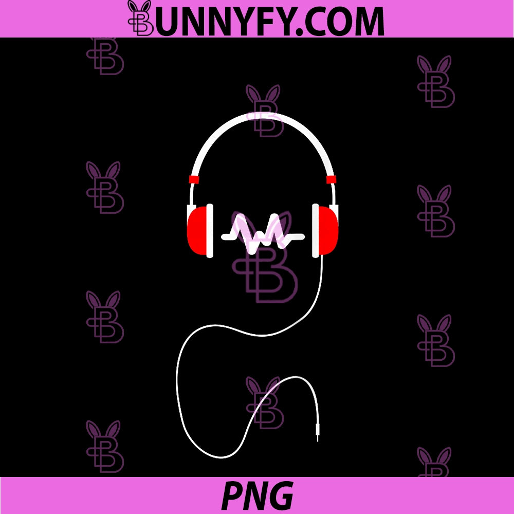 Music Headphones PNG, Logo In Red And White PNG