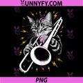 Musik Cat Playing Trombone PNG, instrument On Cat Trombonist PNG