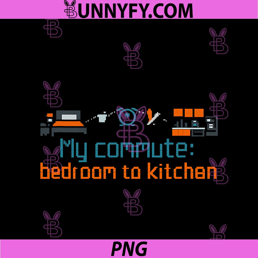 My Commute Bedroom To Kitchen PNG, Retro Digital Badge PNG