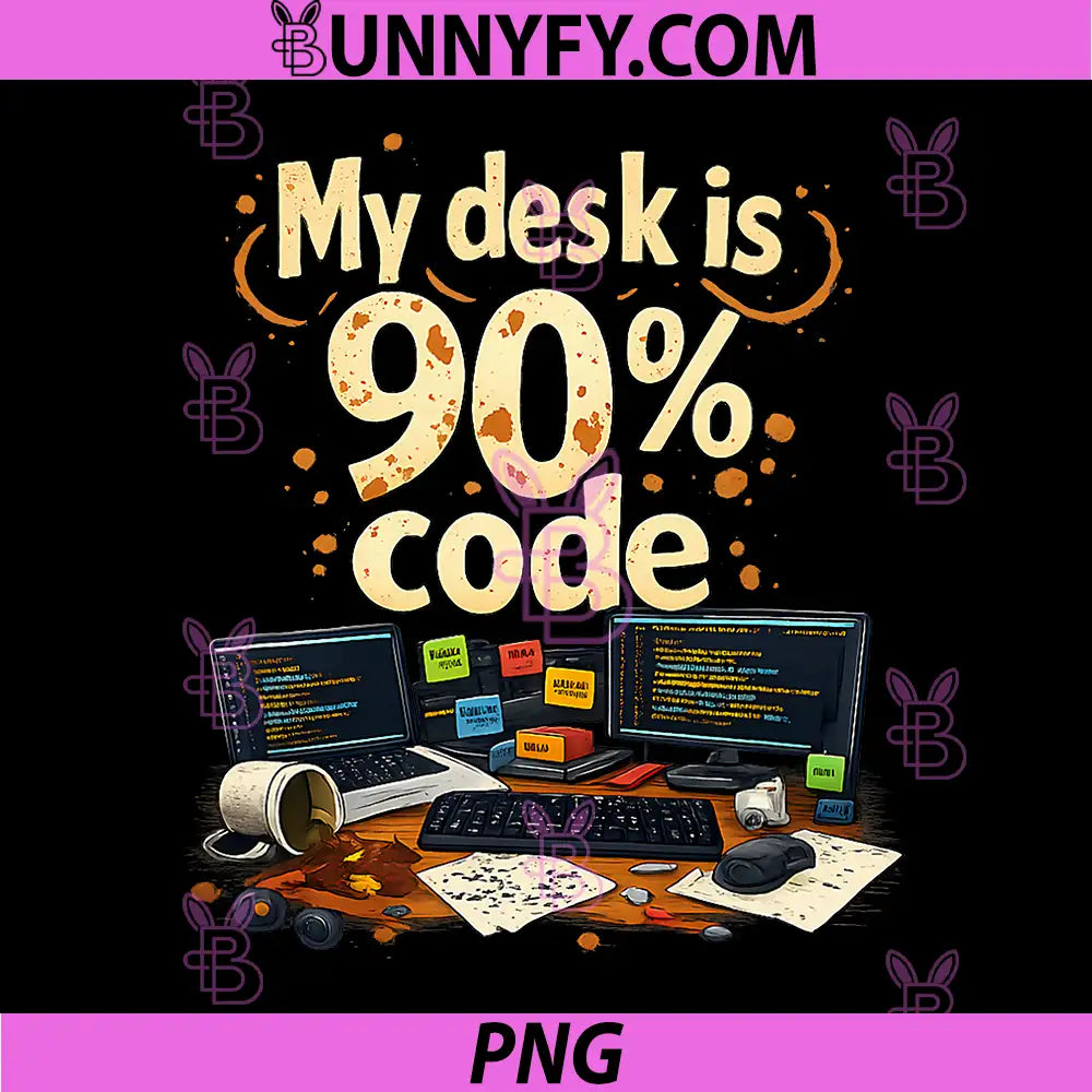 My Desk is 90 Code PNG, Programmer Adulting Humor PNG