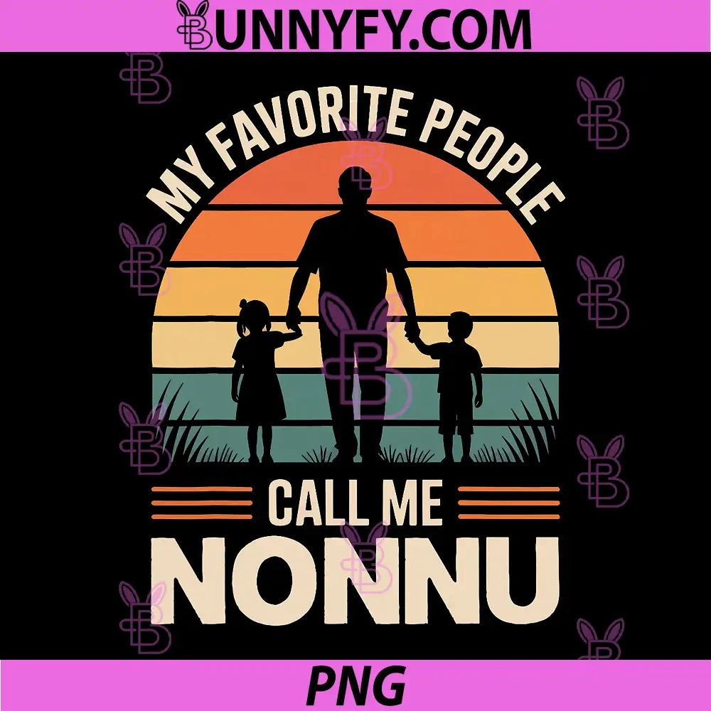 My Favorite People Call Me NONNU PNG, Retro Sunset PNG