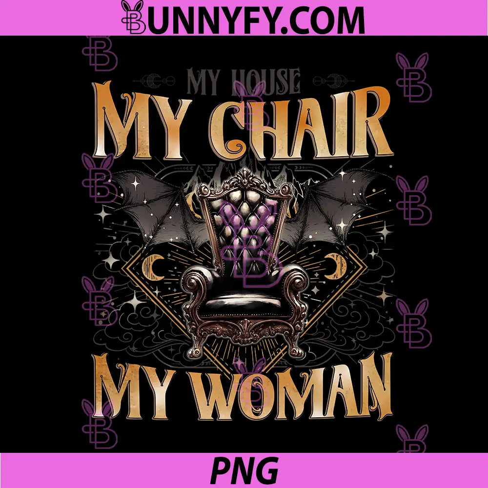 My House My Chair Throne Fantasy PNG, My Woman Dark Royal Chair PNG