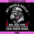 Grumpy Monkey Attitude Art PNG, Dark Humor Quote PNG