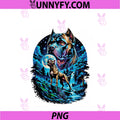 Mystic Pitbull Dog Night PNG, Forest Moon Waterfall Scene PNG