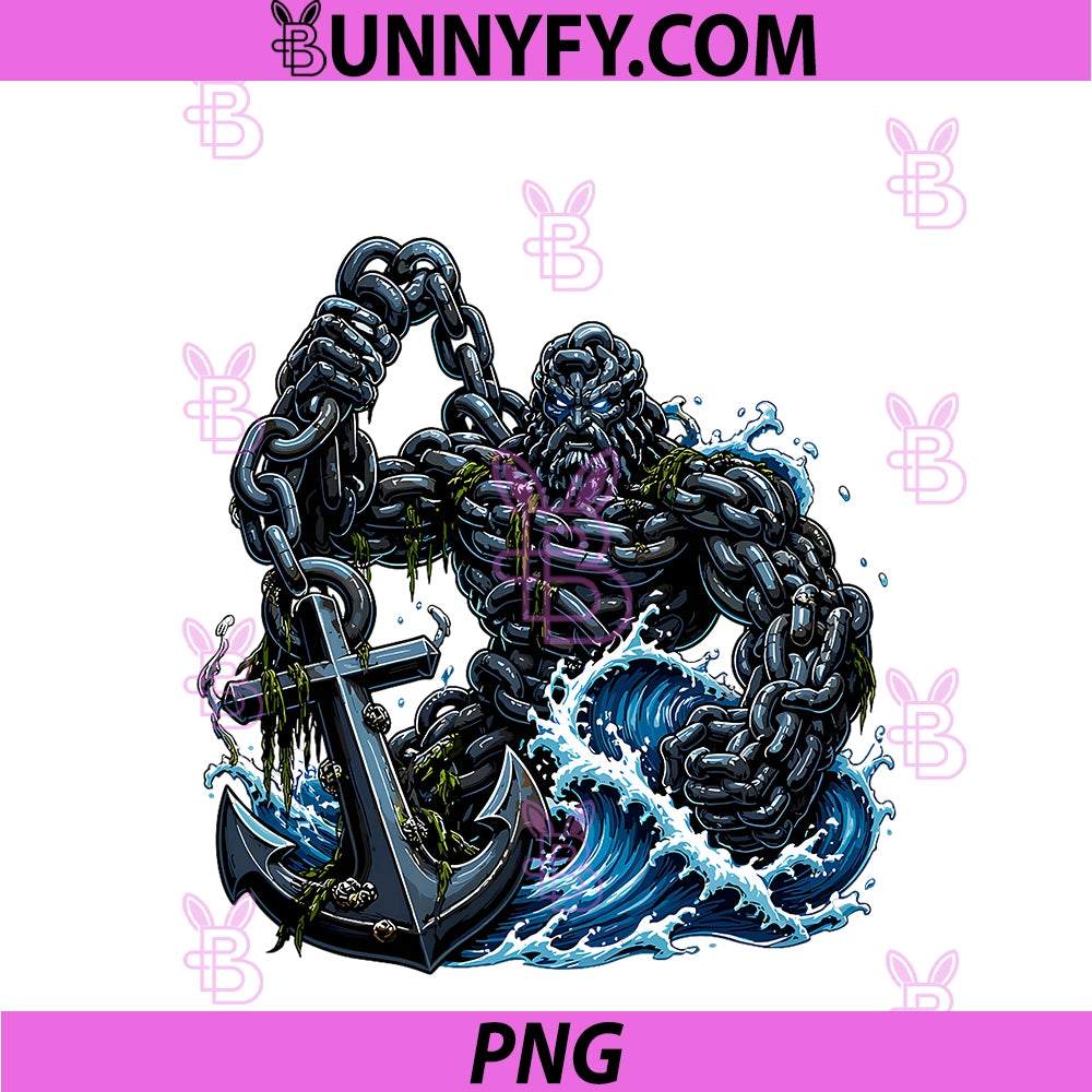 Mythic Anchor Giant PNG, Ocean Waves Warrior PNG