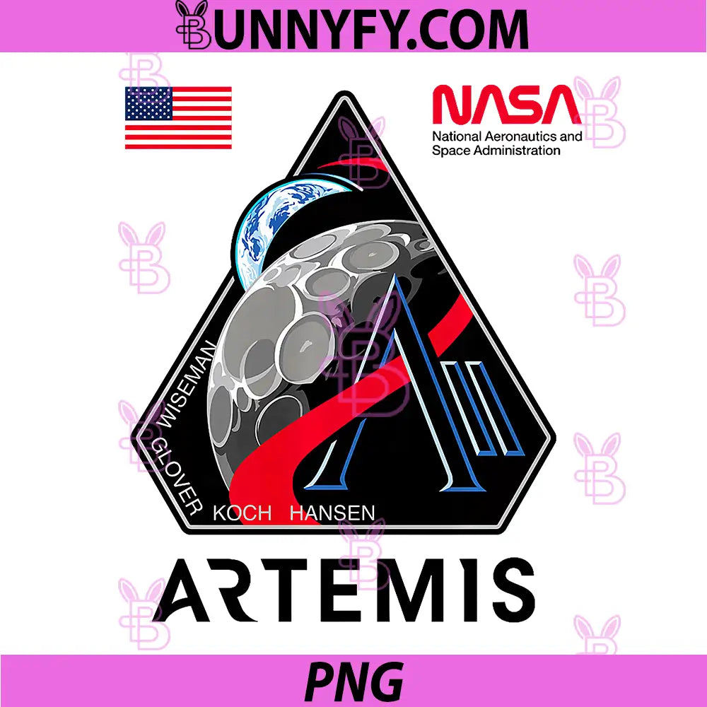 NASA Artemis II Mission Patch Logo PNG, Moon Space Program 2026 PNG