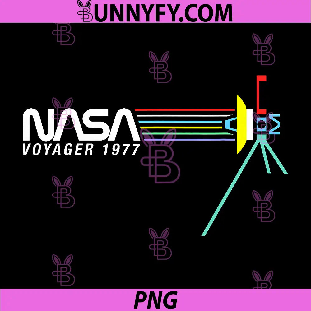 NASA Voyager 1977 PNG, Retro Space Probe Rainbow Signal Art PNG