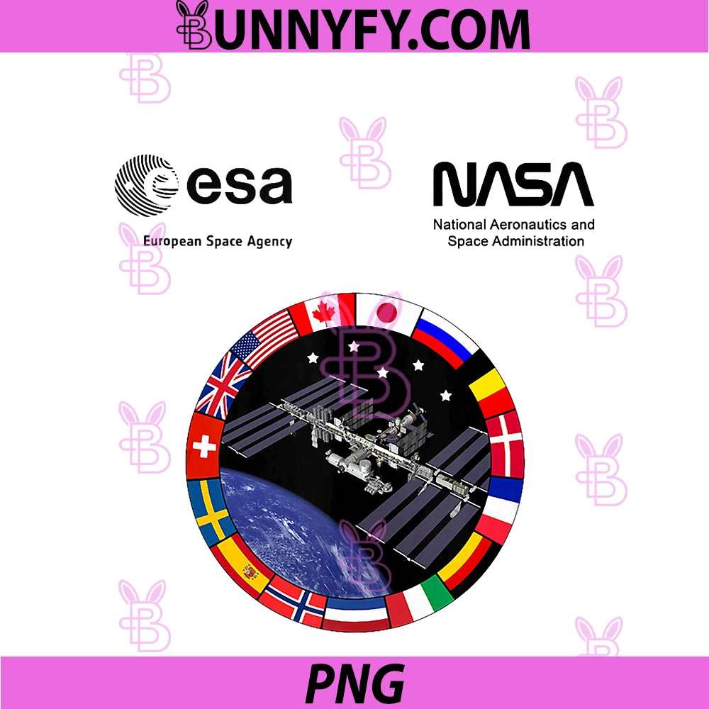 NASA Worm And ESA Logo ISS PNG, International Space Station PNG