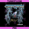 NASCAR Noah Gragson No. 4 Lightning PNG, Metalic Neon Blue Text PNG