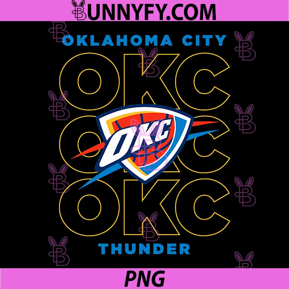 NBA Oklahoma City PNG, Thunder Stacked City Logo PNG