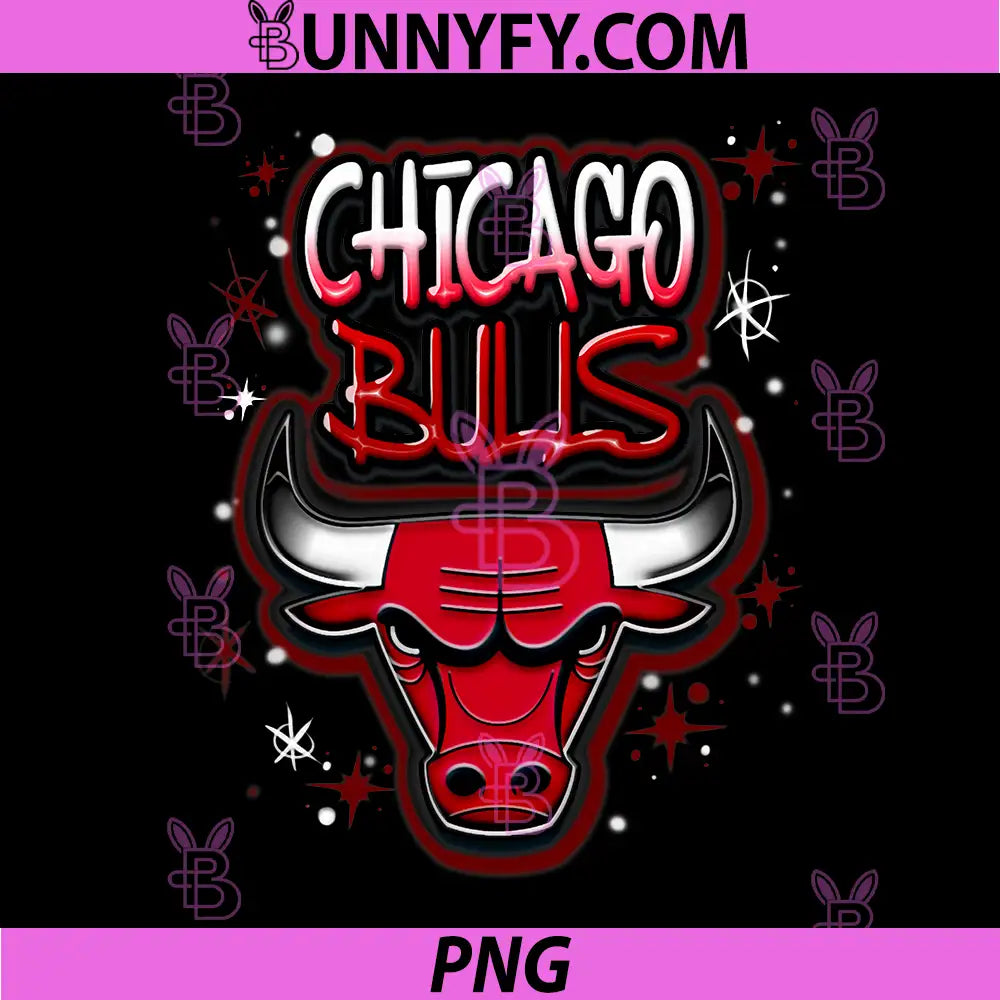 NBA PNG, Chicago Bulls Airbrush Logo PNG