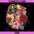 NBA Denver Nuggets PNG, Psychedelic Basketball Collage PNG