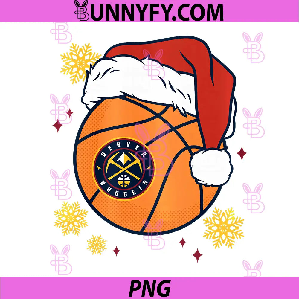 NBA Denver Nuggets PNG, Santa Hat Ball PNG