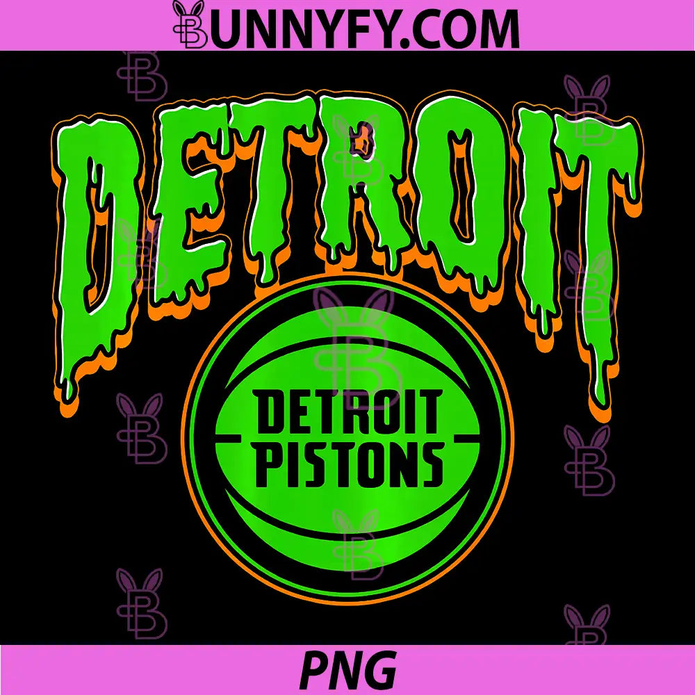 NBA Detroit Pistons PNG, Halloween Scary Logo PNG