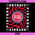 NBA Detroit Pistons PNG, Retro Wave Chessboard PNG