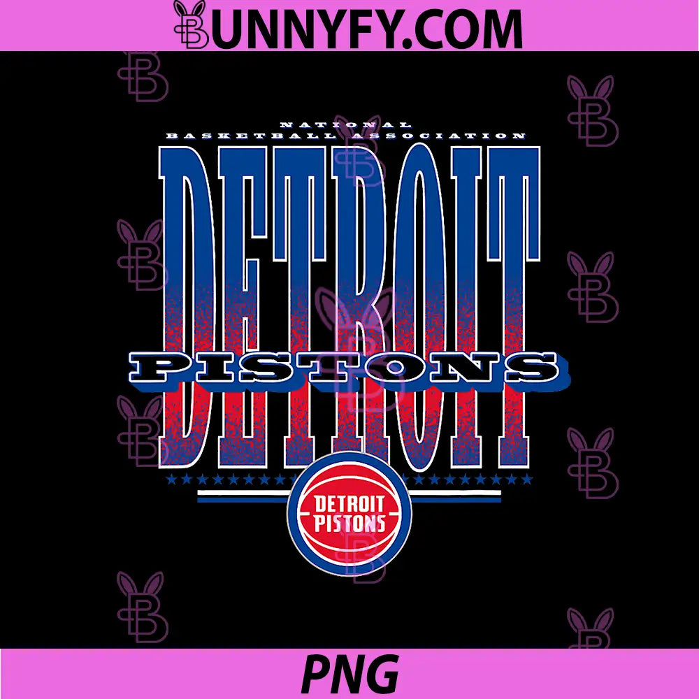 Detroit Pistons Vintage Logo PNG, Detroit NBA Team PNG