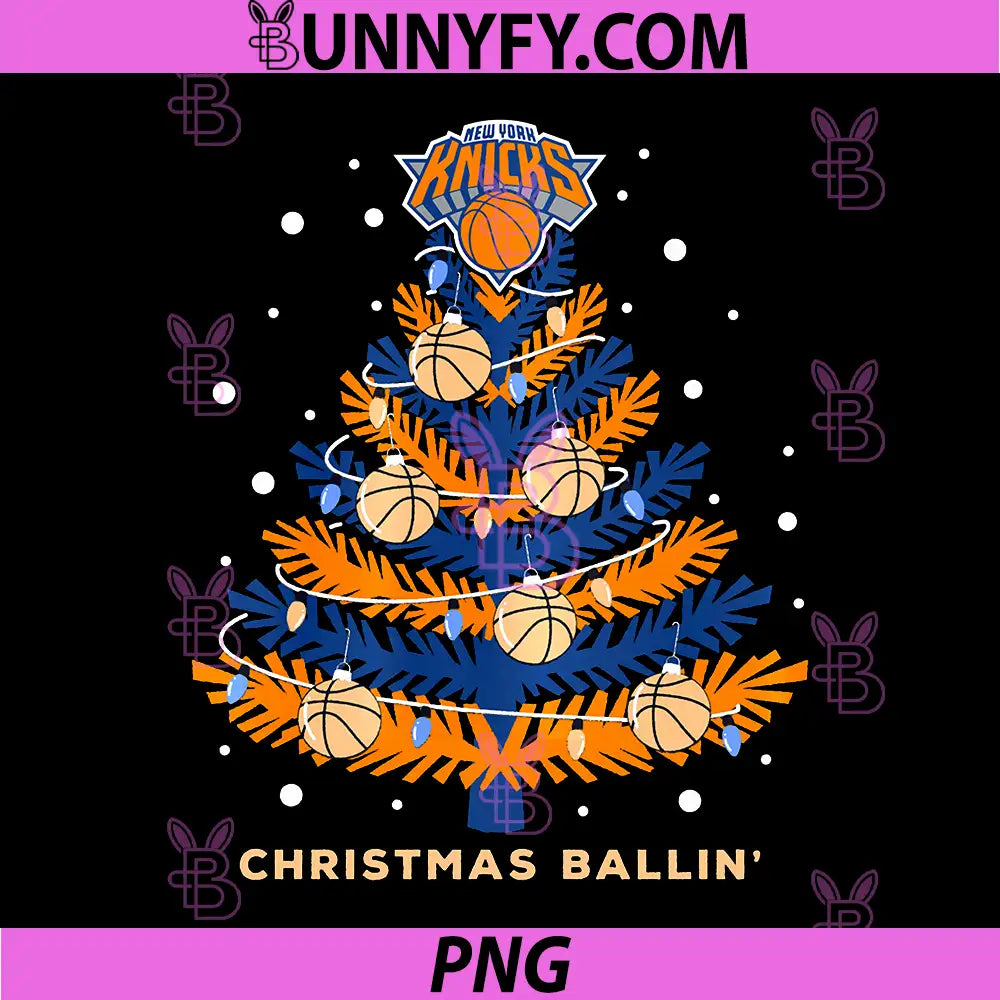 NBA New York Knicks Christmas PNG, X-Mas Tree PNG