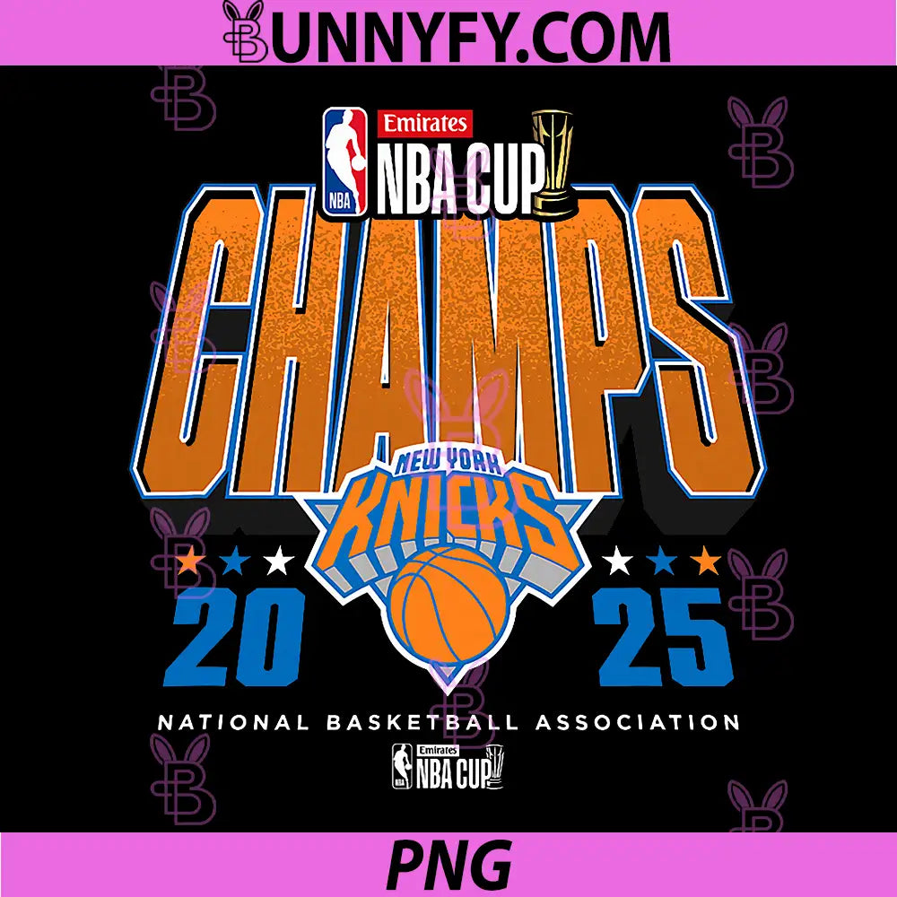 NBA Official Emirates Cup 2025 PNG, Champs New York Knicks PNG