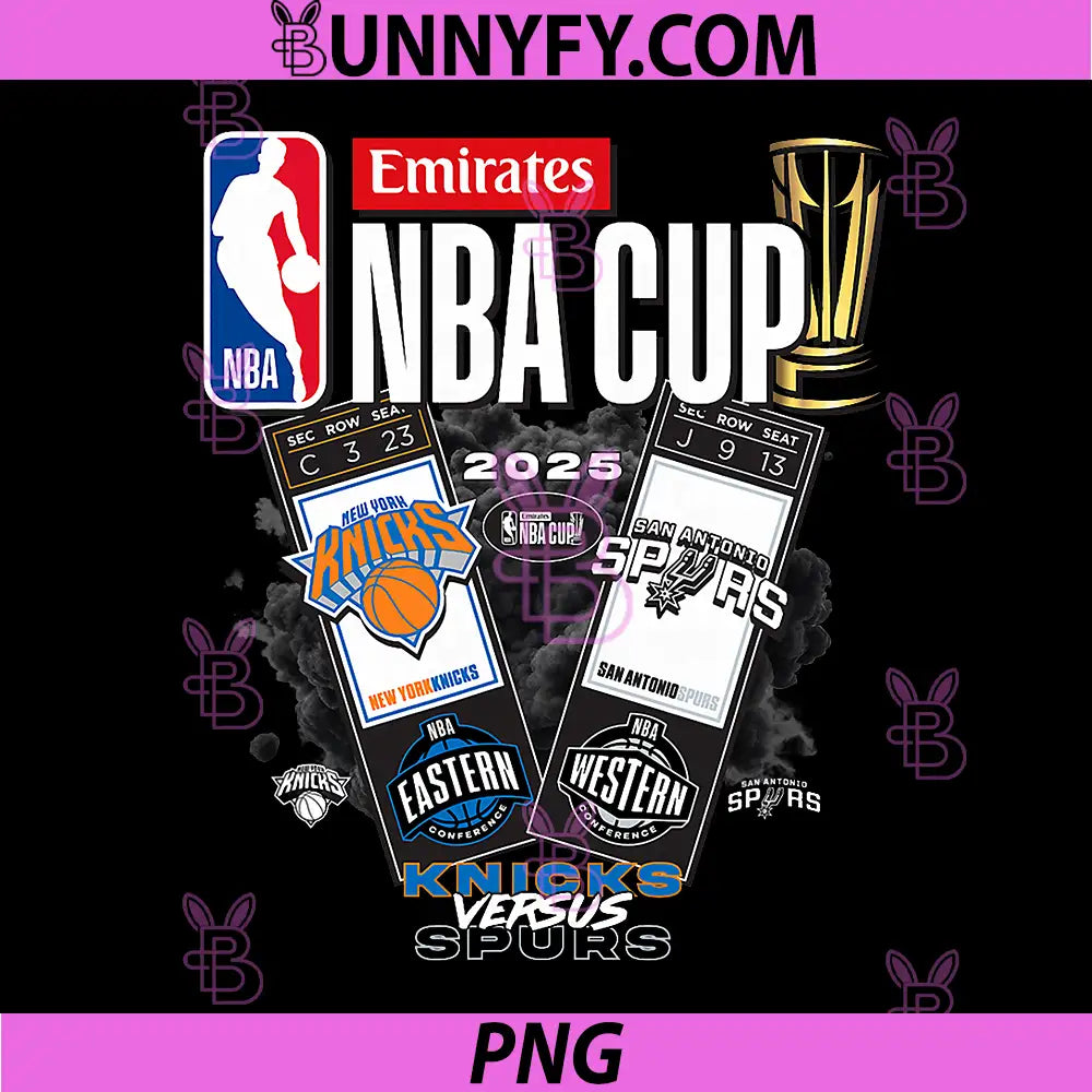 NBA Official Emirates Cup 2025 PNG, Finals Knicks vs Spurs PNG