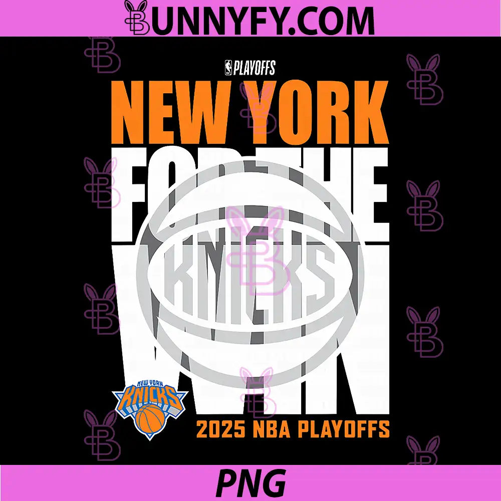 NBA Official PNG, New York Knicks for The Win 2025 Playoffs PNG