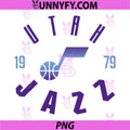 Utah Jazz Basketball Clock PNG, NBA Team Timepiece Logo PNG