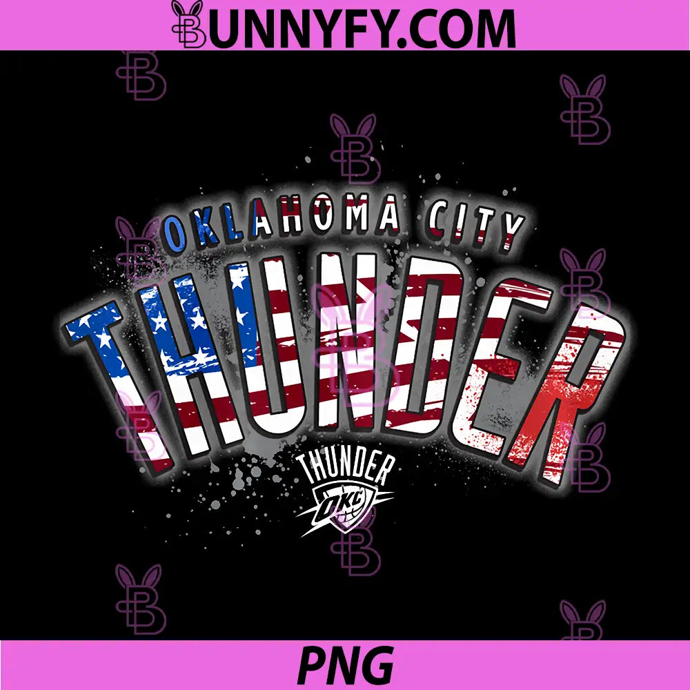 NBA Oklahoma City PNG, Thunder American Flag Aged Lacquer PNG
