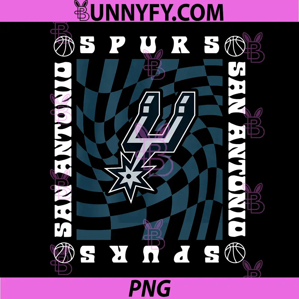 NBA San Antonio Spurs PNG, Retro Checkerboard PNG