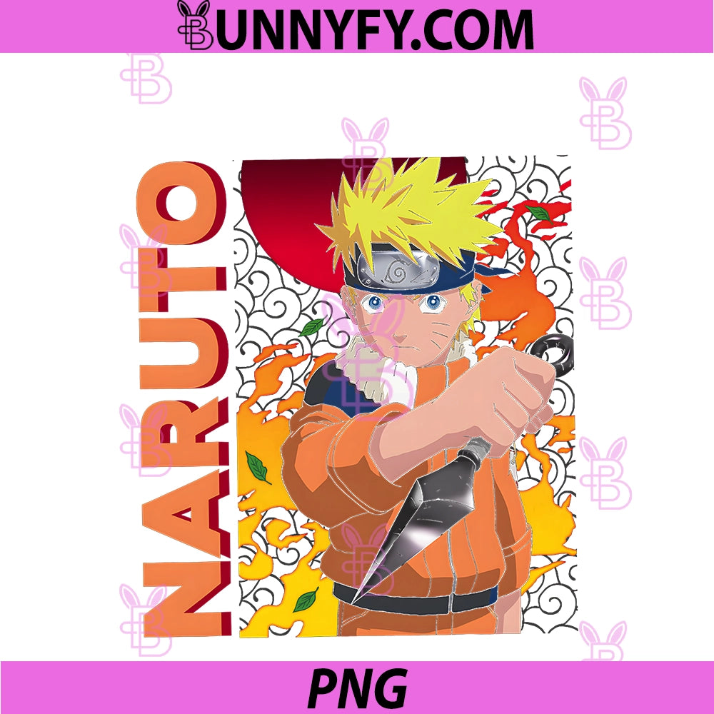 Naruto Main PNG, Character On Elemental Background PNG